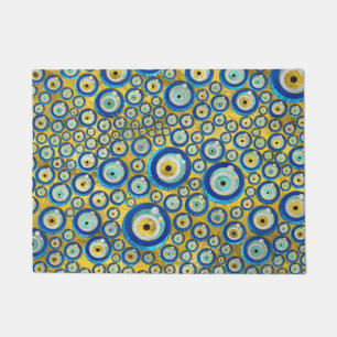 Tapete Teste padrão de vidro azul grego do amuleto do