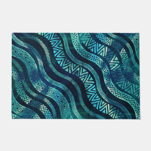 Tapete Teste padrão étnico tribal ondulado de Boho