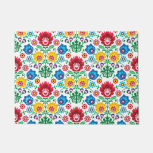 Tapete Teste padrão floral da arte popular do coração