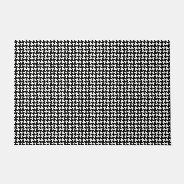 Tapete Teste padrão preto e branco de Houndstooth (Frente)