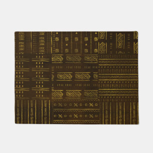 Tapete Teste padrão tribal africano Dourado na textura