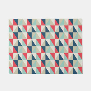 Tapete Teste padrão vermelho e azul geométrico retro dos