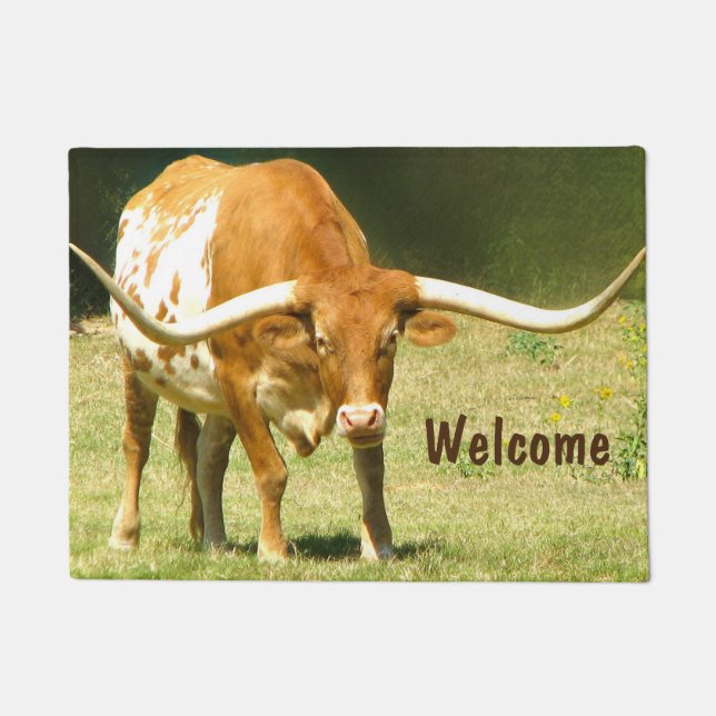 Tapete Texas considerável bem-vindo Longhorn (Frente)