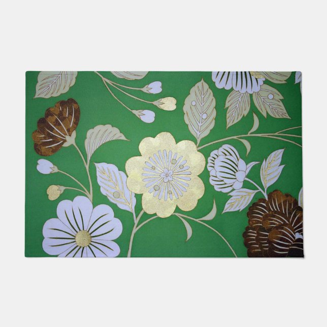 Tapete Têxtil KIMONO Japonês, Padrão Floral (Frente)
