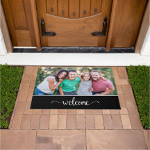 Texto de Boas-vindas com Foto da Família, Preto