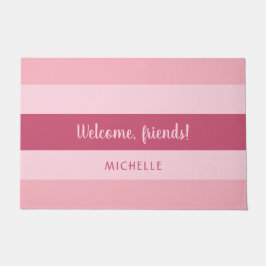Tapete Texto e Nome Personalizado - Listras Rosa