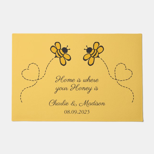 Tapete Texto Personalizado Abelhas Felizes (Frente)