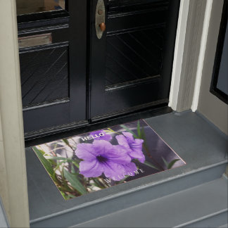 Tapete Texto Personalizado da Flor Roxa da Tendência de C