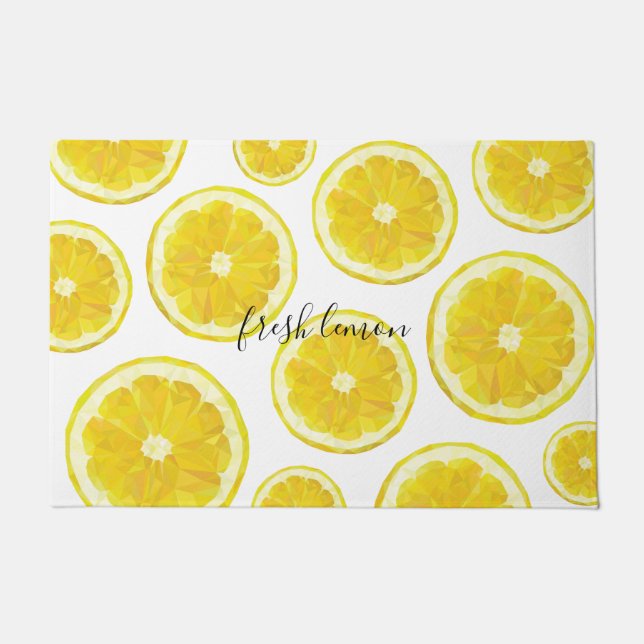 Tapete Texto personalizado de fatia de limão fresco amare (Frente)