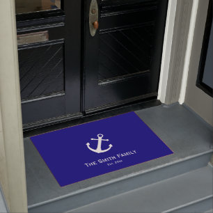 Tapete Texto personalizado em azul e branco Marinho náut