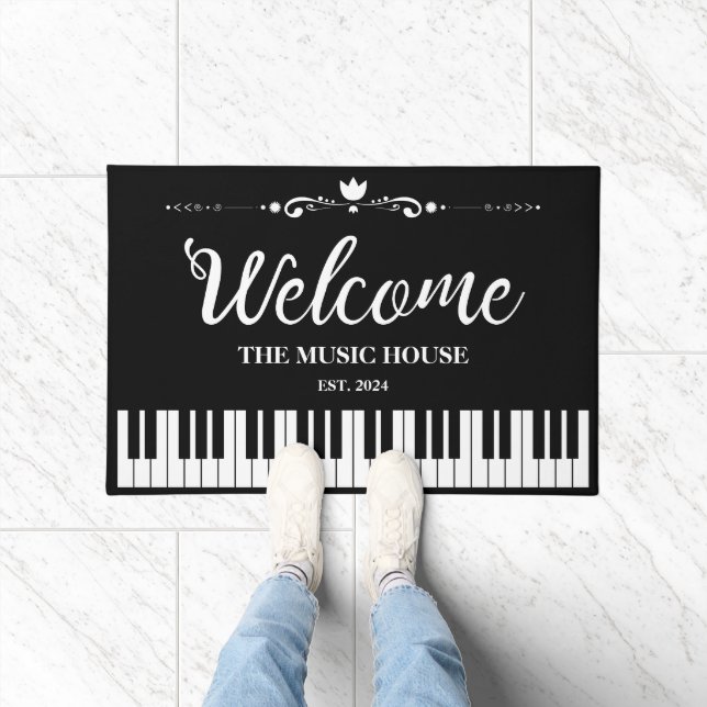 Tapete Texto Personalizado Preto e Branco do Music House  (Interior)