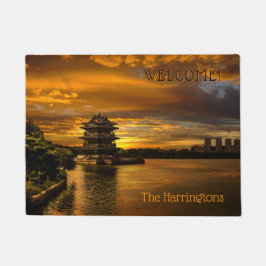 Tapete Texto personalizado Sunset perto da porta Yixing