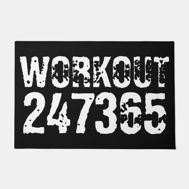 Tapete Texto vestido e arranhado Workout 247365 branco (Frente)
