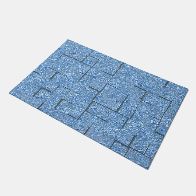 Tapete Textura azul-silicone com efeito mosaico e alivio (Inclinado)