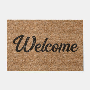 Tapete Textura Coir Simples Vintage Brown Porta-Boas-Vind