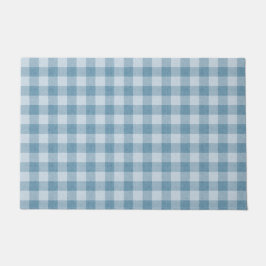 Tapete Textura de Linho Xadrez Búfalo Gingham Azul em Pó