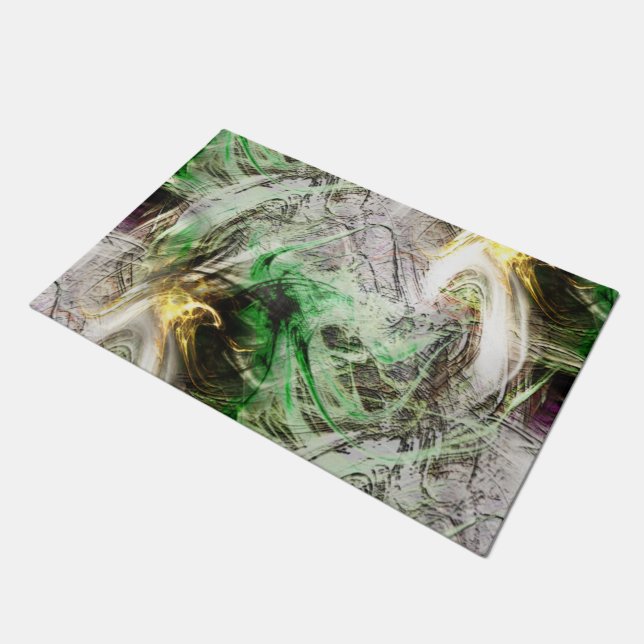 Tapete Textura russa sob tinta verde e amarela flutuante (Inclinado)