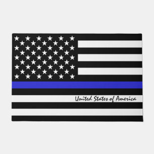 Tapete Thin Blue Line e polícia de bandeira americana / e