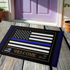 Tapete Thin Blue Line EUA e Polícia de Bandeira Americana