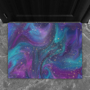 Tapete Tinta cósmica   Nebulosa da Galáxia Roxa Azul Turq