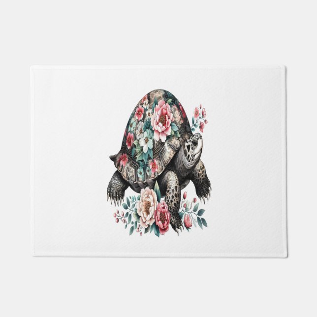 Tapete Tinta e Lave Tartaruga com Shell Floral. (Frente)