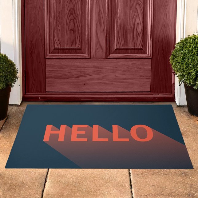 Tapete Tipografia Moderno Dark Blue e Orange Hello (Criador carregado)