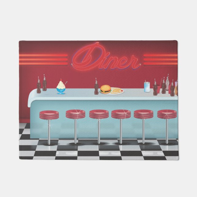 Tapete Todos os restaurantes americanos vintage (Frente)