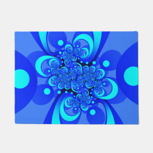 Tapete Tons de Azul Arte Fractal Abstrata Moderna