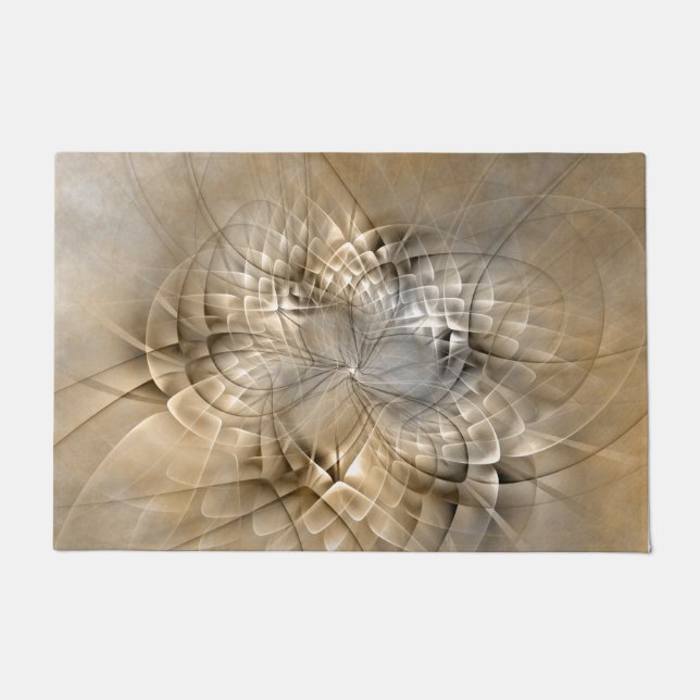 Tapete Tons de Terra Textura de Arte Fractal Moderna Abst (Frente)