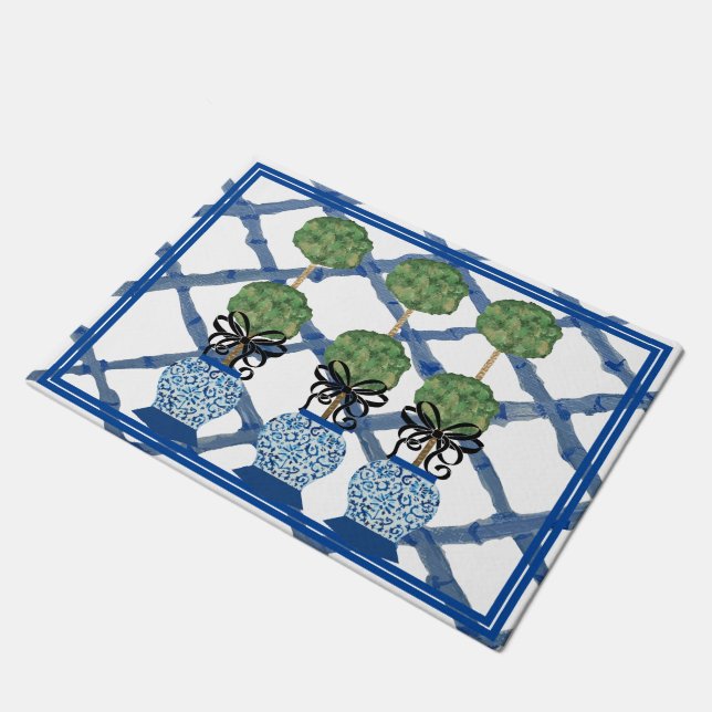 Tapete Topiary Chinoiserie Ginger Jar Jars Doormat Rug (Inclinado)