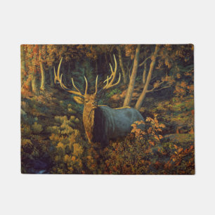 Tapete Touro Elk na Floresta do outono