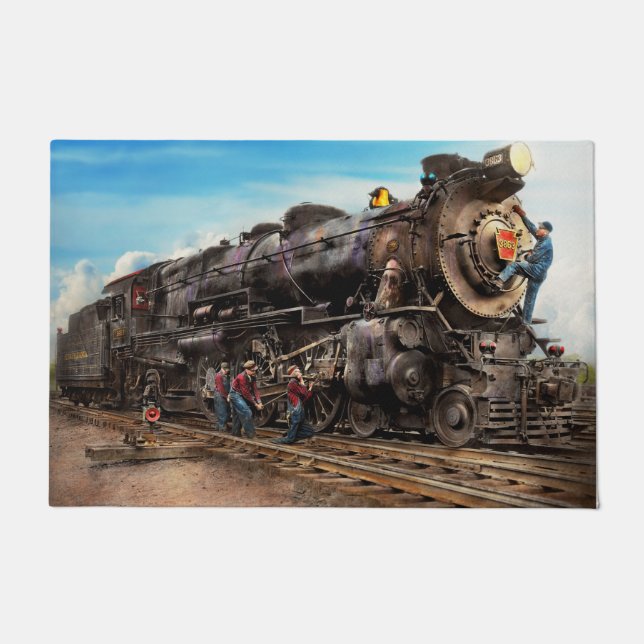 Tapete Trem - trabalhando na estrada de ferro 1930 (Frente)