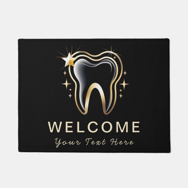 Tapete Trendst Dentist Professional Dental Black Dourado (Frente)