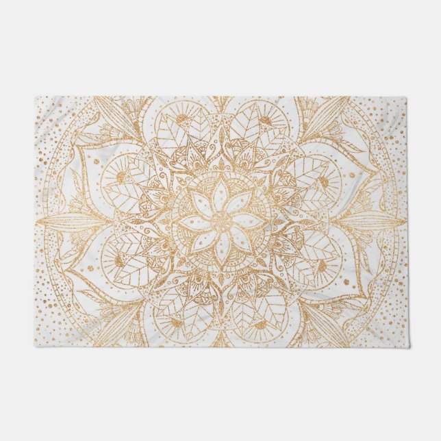 Tapete Trendy Dourada Floral Mandala Marble Design (Frente)