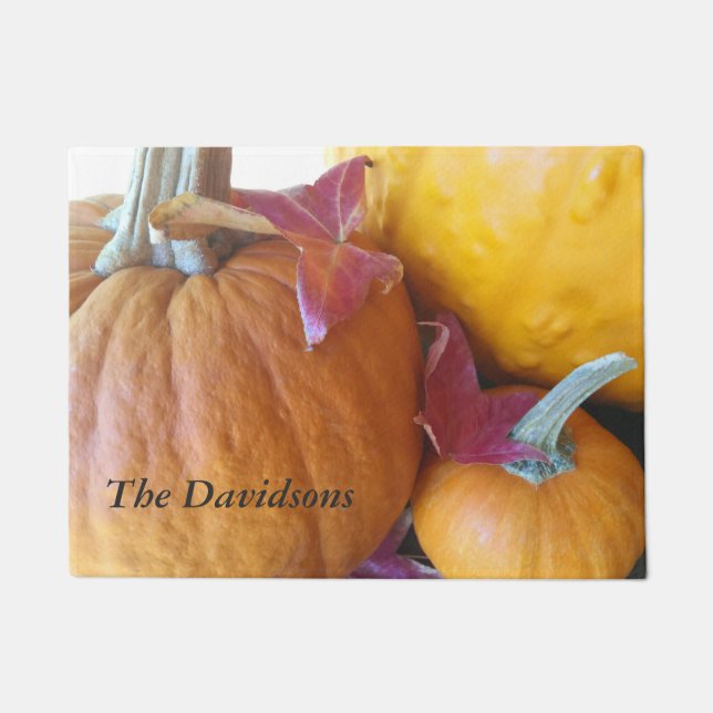 Tapete Três abóboras com folhas (Frente)