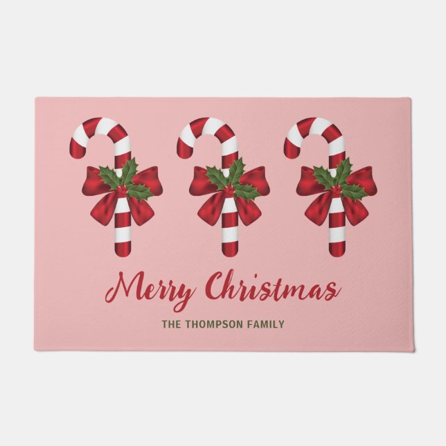 Tapete Três Balas de Natal com Texto Personalizado (Frente)