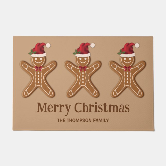 Tapete Três Biscoitos de Gengibre de Natal & Texto Person (Frente)