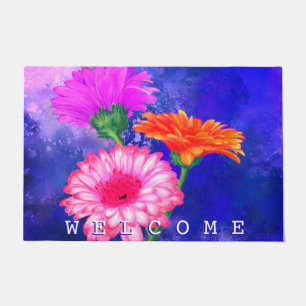 Tapete Três cores - Gerberas Painting Watercolor - Bem-v
