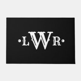 Tapete Três letras monograma, preto e branco elegante