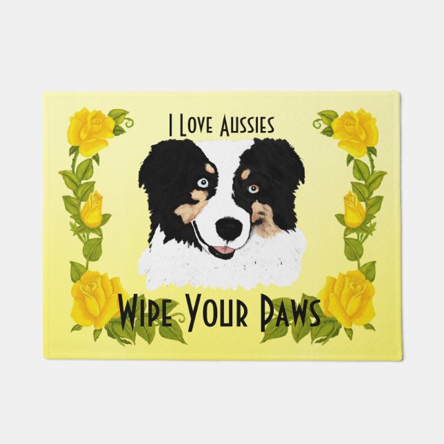 Tapete Tri Doormat preto dos rosas australianos & (Frente)