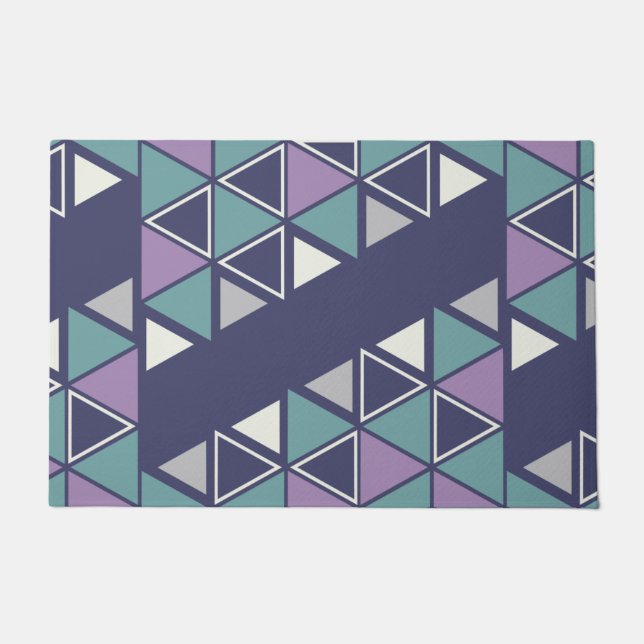 Tapete Triângulos Geométricos Retroativos Multicolores (Frente)
