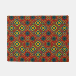 Tapete Tribal Único Hippie Boho Azul Amarelo Vermelho Col