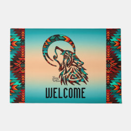Tapete Tribal Wolf Doormat