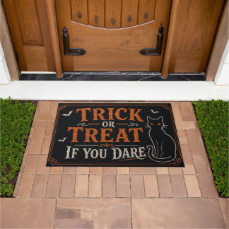 Tapete Trick or Treat If You Dare Black Cat Halloween