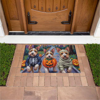 Tapete Tricô-terrier Biewer fantasia de Halloween