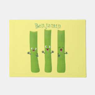 Tapete Trio de palitos de aipo fofo desenho de vegetais