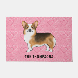 Tapete Tripla Vermelha Tripla Pembroke Welsh Corgi Hearts