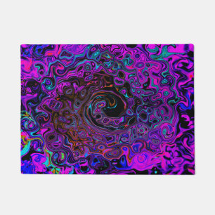 Tapete Trippy Black and Magenta Retro Liquid Swirl