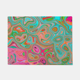 Tapete Trippy Retro Orange e Aqua Groovy Abstrato Art