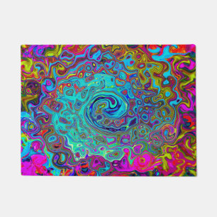 Tapete Trippy Sky Blue Abstrato Retro Liquid Swirl